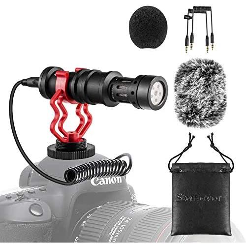 Universal Camera Microphone Video Mic Shotgun Starfavor SXR-10 with Shock Mount, Windscreen, Soft Case, Cable for iPhone Android Smartphones Canon EOS Nikon DSLR Cameras and DV Camcorders
