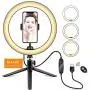 Video Light Dimmable LED Ring Light Ring lamp Photography Light with Phone Clip Holder Tripod Stand for YouTube Makeup Selfie Video Light Dimmable LED Ring Light Ring lamp Photography Light with Phone Clip Holder Tripod Stand for YouTube Makeup Selfie