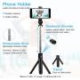 Selfie Stick Bluetooth, Doosl Selfie Stick Tripod - Extendable Tripod Stick with Remote - Facetime Phone Stand, Wireless Selfie Stick Tripod, Portable Tripod for Phone