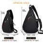 KAKA Small Sling Bag For Slim Figure, Crossbody Backpack Canvas Waterproof Daypack Casual One Shoulder Bag Traveling Hiking Camping for Teens Men and Women (smaller one)
