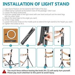 Neewer Ring Light Kit:18"/48cm Outer 55W 5500K Dimmable LED Ring Light, Light Stand, Carrying Bag for Camera,Smartphone,YouTube,TikTok,Self-Portrait Shooting, Black, Model:10088612