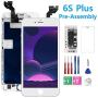 for iPhone 6s Plus Screen Replacement White with Front Camera+Earpiece+Speaker, Bsz4uov 3D Touch Screen LCD Digitizer Replacement for A1634, A1687, A1699, with Repair Kit