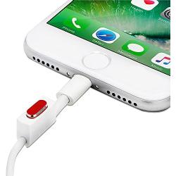 PortPlugs - Aluminum Dust Plugs (2 Pack) -Compatible with iPhone 11, X, XS, XR, 8, 7, 6 Plus, Max, Pro - Includes Cord Holders and Cleaning Brush (Red)