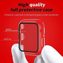 Smiling Case for Apple Watch Series 3 & Series 2 with Buit in Tempered Glass Screen Protector- All Around Hard PC Protective Case High Definition Clear Ultra-Thin Cover (Clear, 38mm)