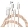 iPhone Charger Xcentz 3ft 2 Pack, Apple MFi Certified Lightning Cable, High-Speed iPhone Charger Cable Durable Braided Charging Cord for iPhone 11/X/XS/XR/XS Max/8/7/7 Plus/6/5s, iPad Mini/Air, Gold
