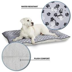 SoHome Pet Bed Deluxe Plush Fill, Reversible Paw Print Design, Machine Washable, Ideal for Dog Crates, Gray