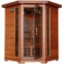 Radiant Saunas BSA1312 3-Person Cedar Corner Infrared Sauna w/ 7 Carbon Heaters