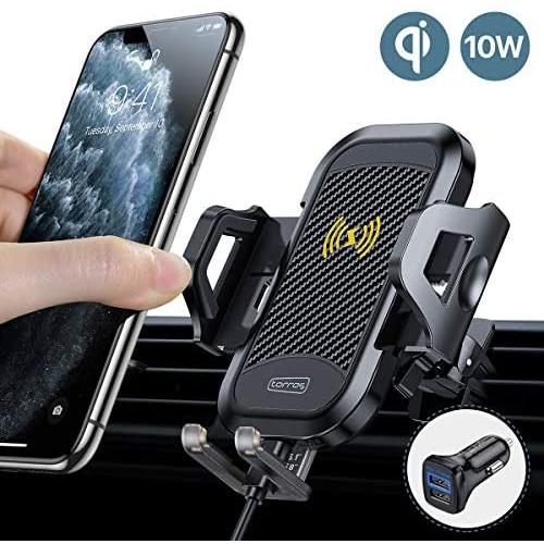 TORRAS Ultimate Car Wireless Charger Mount[Extreme Speed], Qi Super Fast Charging Air Vent Phone Holder for iPhone SE/11/11 Pro/11Pro Max/8 Plus/8/XR/XS Max Samsung Galaxy S10/S9/S8/Note 10/10+