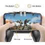 Newseego Mobile Game Controllers, 5-in-1 Upgrade Version Gamepad with Phone Cooling Pad, Sensitive Shoot Aim Trigger Gaming Grip for Knives Out/Rules of Survival for Android & iOS - Black