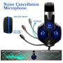Alfheim Gaming Headset, Over Ear Headphones with LED Light & Noise Reduction Microphone for PS4, Xbox One, PC, Laptop & Smart Phone