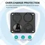 Linkstyle Switch Panel with Volt Meter, Dual USB Socket Charger 12V 4.2A&LED Voltmeter&Cigarette Lighter Socket&ON/Off Rocker Switch 4 in 1 Panel for Boat Marine Car Vehicles Truck (with Pre-Wired)
