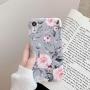 YeLoveHaw iPhone XR Case for Girls, Flexible Soft Slim Fit Full-Around Protective Cute Shell Phone Case Cover with Purple Floral and Gray Leaves Pattern for iPhone XR 6.1 Inch (Pink Flowers)