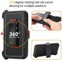 FOGEEK Case for iPhone Xs Max, Belt Clip Holster Heavy Duty Kickstand Cover [Support Wireless Charging] [Dust-Proof] [Shockproof] Compatible for Apple iPhone Xs Max [6.5 Inch] (Black)