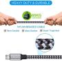USB Type C Cable, TAKAGI 3Pack 6ft USB C to USB A Nylon Braid Fast Charging Cord High Speed Data Sync Transfer Charger Cable Compatible with Galaxy S9, Note, LG, Pixel 2 XL, Huawei, ONEPLUS (Gray)