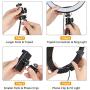 Selfie Ring Light 10.2" with Tripod Stand & Cell Phone Holder,Dimmable Led Camera Beauty Ringlight for Live Stream,Makeup,YouTube Video,Photography, 3 Light Modes and 10 Brightness Levels