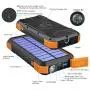 Solar Charger, 20000mAh Qi Wireless Charger, Portable Solar Power Bank, External Battery Pack for Camping, Outdoor, Fast Charger with 4 Outputs Dual Inputs, Flashlight, Compass by LEO WAY, Orange Solar Charger, 20000mAh Qi Wireless Charger, Portable Solar Power Bank, External Battery Pack for Camping, Outdoor, Fast Charger with 4 Outputs Dual Inputs, Flashlight, Compass by LEO WAY, Orange