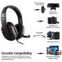 JAMSWALL Stereo Gaming Headset for Xbox one PS4-3.5mm Wired Over-Head Stereo Gaming Headset Headphone with Mic Microphone, Volume Control for PS4 PC Tablet Laptop Smartphone Xbox One (Black with red)