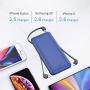 10000 mAh Power Bank Portable Charger Ultra Slim External Battery Pack with Built in AC Plug, Type-c Cable,Micro Cable and Other Cable for Cell Phone(Blue)