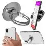 Aduro Cell Phone Ring Holder, 3 in 1 Universal Phone Ring Stand Car Holder, Finger Grip Phone Holder for iPhone, Samsung Phone and Smartphones (Silver)