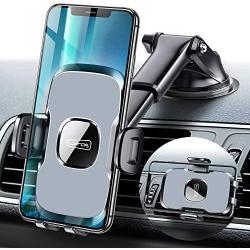 TORRAS Universal Car Phone Mount Holder [Military Grade], Cell Phone Holder for Car Windshield Dash Vent, Compatible with iPhone 11 Pro Max/XR/XS/X/8, Samsung Galaxy S20+Ultra/Note10 Plus S9 and All