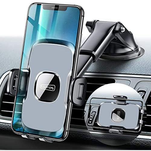 TORRAS Universal Car Phone Mount Holder [Military Grade], Cell Phone Holder for Car Windshield Dash Vent, Compatible with iPhone 11 Pro Max/XR/XS/X/8, Samsung Galaxy S20+Ultra/Note10 Plus S9 and All