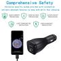 Samsung Fast USB C Dual-Port Car Charger with Type C Cable 5ft Compatible for Samsung Galaxy S10 Plus/S10/S10e/S9/S9 Plus/S8/S8 Plus/S8 Active/Note 10 Plus/Note 9/8/A20/A50/A70, LG V40/V30/G6/G5