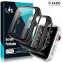 [2 Pack] L K Case for Apple Watch 42mm Series 1/2/3 Built-in Tempered Glass Screen Protector, All-Around Ultra-Thin Bumper Full Cover Hard PC Protective Case for iWatch 42MM - Black