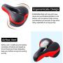 EVNNO Bicycle Saddle, The Most Comfortable Leather Bicycle Seat, Memory Foam, Universal Fit For Seat For Bike，WomenS Bike Saddle，Mens Padded Bike Seat，Bicycle seat double shock absorption memory foam