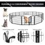 SUNCOO Dog Pen, 8/16 Panels 24/32/40 in Heavy Duty Folding Large Metal Dog Fence, Cat Puppy Pet Exercise Playpen, Indoor Outdoor Anti-Rust Pet Crate Cage Barrier Kennels