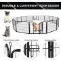 SUNCOO Dog Pen, 8/16 Panels 24/32/40 in Heavy Duty Folding Large Metal Dog Fence, Cat Puppy Pet Exercise Playpen, Indoor Outdoor Anti-Rust Pet Crate Cage Barrier Kennels