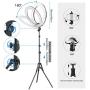 Ring Light with Remote Controller and Microphone Phone Holder for iPad,Pixel 19inch LED Selfie Ring Lights with LCD Display for Photography,Vlog, Makeup, YouTube,Facebook Live,Twitch and Blogging