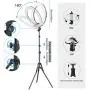 Ring Light with Remote Controller and Microphone Phone Holder for iPad,Pixel 19inch LED Selfie Ring Lights with LCD Display for Photography,Vlog, Makeup, YouTube,Facebook Live,Twitch and Blogging