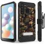 Evocel Galaxy A21 Explorer Series Pro with Glass Screen Protector and Belt Clip Holster for The Samsung Galaxy A21, Camouflage