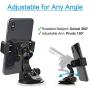 APPS2Car Suction Cup Phone Holder for Car with Adjustable Arm, Low Profile Dashboard Phone Mount Compact Windshield Window Dash Mobile Stand Compatible w/All iPhone and Android Cell Phones