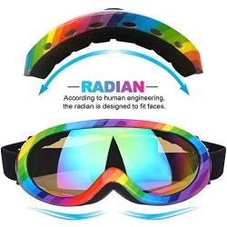 Rngeo Ski Goggles, Pack of 2, Snowboard Goggles for Kids, Boys & Girls, Youth, Men & Women, with UV 400 Protection, Wind Resistance, Anti-Glare Lenses, New Edition