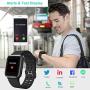 Willful Smart Watch for Android Phones Compatible iPhone Samsung IP68 Swimming Waterproof Smartwatch Sports Watch Fitness Tracker Heart Rate Monitor Digital Watch Smart Watches for Men Women Black