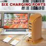 6-Port USB Wall Charger Desktop Charging Station Quick Charge 2.1,Compatible with Tablets Smartphones and More(Ginger Yellow)