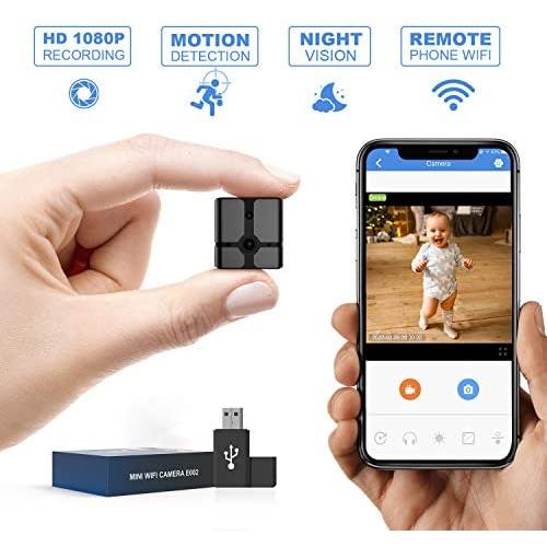 Mini Spy Camera WiFi, Ehomful 1080P HD Wireless Hidden Camera Live Streaming with App,Cop Spy Cam Seen On TV, Nanny Cam, Keep Your Home and Family Safe from Potential Thieves, Burglars or Damage