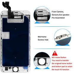 for iPhone 6s Plus Screen Replacement White with Front Camera+Earpiece+Speaker, Bsz4uov 3D Touch Screen LCD Digitizer Replacement for A1634, A1687, A1699, with Repair Kit