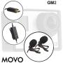 Movo GM2 Dual-Capsule Battery Powered Lavalier Lapel Clip-on Omnidirectional Condenser Microphone for GoPro HERO3, HERO3+ and HERO4 Black, White and Silver Editions