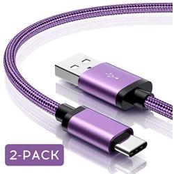 Samsung Galaxy S8 Charger, Benicabe (2-Pack 6FT) USB Type C Samsung Adaptive Fast Charging Cable Nylon Braided Cord for S10/S10e/S10+, S9/S9 Plus, S8 Plus, Note 8, Note 9 and More(Lilac Purple)