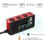 Te-Rich 3-Socket Cigarette Lighter Power Adapter DC Outlet Splitter 6.8A 4 Port USB Car Charger for Cell Phones, Dash Cam, GPS and More (Red)