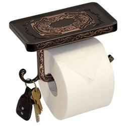 Neater Nest Reversible Toilet Paper Holder with Phone Shelf and Bathroom Hook, Vintage Decor Style (Oil Rubbed Bronze)