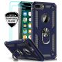 iPhone 8 Plus Case, iPhone 7 Plus Case, iPhone 6 Plus Case with Tempered Glass Screen Protector [2Pack], LeYi Military Grade Phone Case with Rotating Holder Kickstand for Apple iPhone 6s Plus, Blue