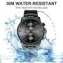 GOLDEN HOUR Mens Watches with Black/Silver Stainless Steel and Metal Casual Waterproof Chronograph Quartz Watch, Auto Date in Colorful Hands GOLDEN HOUR Mens Watches with Black/Silver Stainless Steel and Metal Casual Waterproof Chronograph Quartz Watch, Auto Date in Colorful Hands