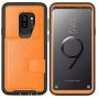 Galaxy S9 Plus Case,Slim Fit Premium Leather Samsung Galaxy S9 Plus Wallet Case Card Slots Shockproof Folio Flip Protective Defender Shells for Samsung Galaxy S9 Plus - Orange