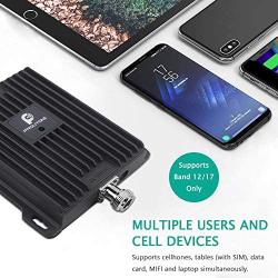 AT&T 4G LTE Cell Phone Signal Booster for Home and Office - 65dB 700MHz Band 12/17 Cellular Repeater w/Omni/Yagi Antennas Boosts Mobile Phone 4G LTE Data & Volte(Voice Over 4G) Signal