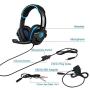 Stereo Gaming Headphone, SADES SA708GT PS4 Gaming Headphone with Microphone (Blue)