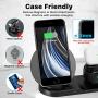 Wireless Charger, [2020 Latest] QI-EU 3 in 1 Wireless Charging Station with Apple Watch Stand for iWatch 5/4/3/2/1, Qi Fast Charger Stand for iPhone SE/11/11 Pro Max/XR/XS Max/XS/X/8/8P, Airpods Pro/2