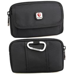 VIIGER Multipurpose Canvas Belt Pouch with Belt Loop Pouch Bag Smartphone Carrying Case Phone Belt Holder Holster iPhone 11 Pro Max Holster Case Molle Waist Bag for iPhone 11,11 Pro,XR,8 Plus,Black